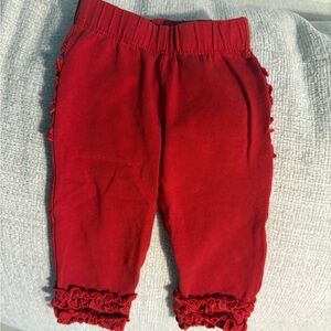 Ruffle Butts Bold Red Baby Leggings